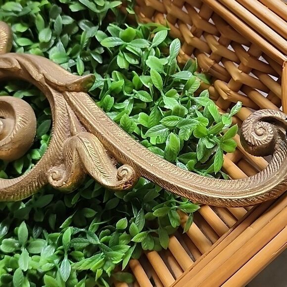 Vintage Solid Brass Wall Pediment - Picture 4 of 9